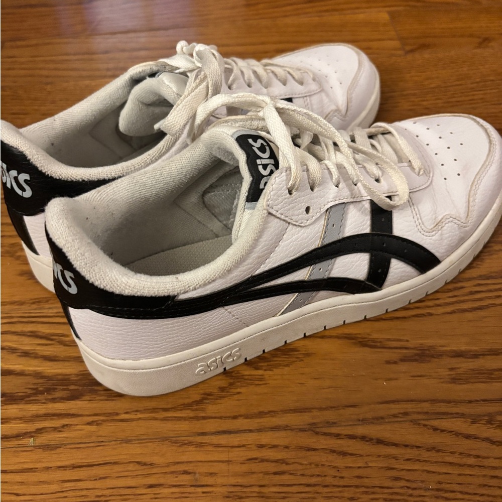 ASICS Classic White and Black Athletic Shoes